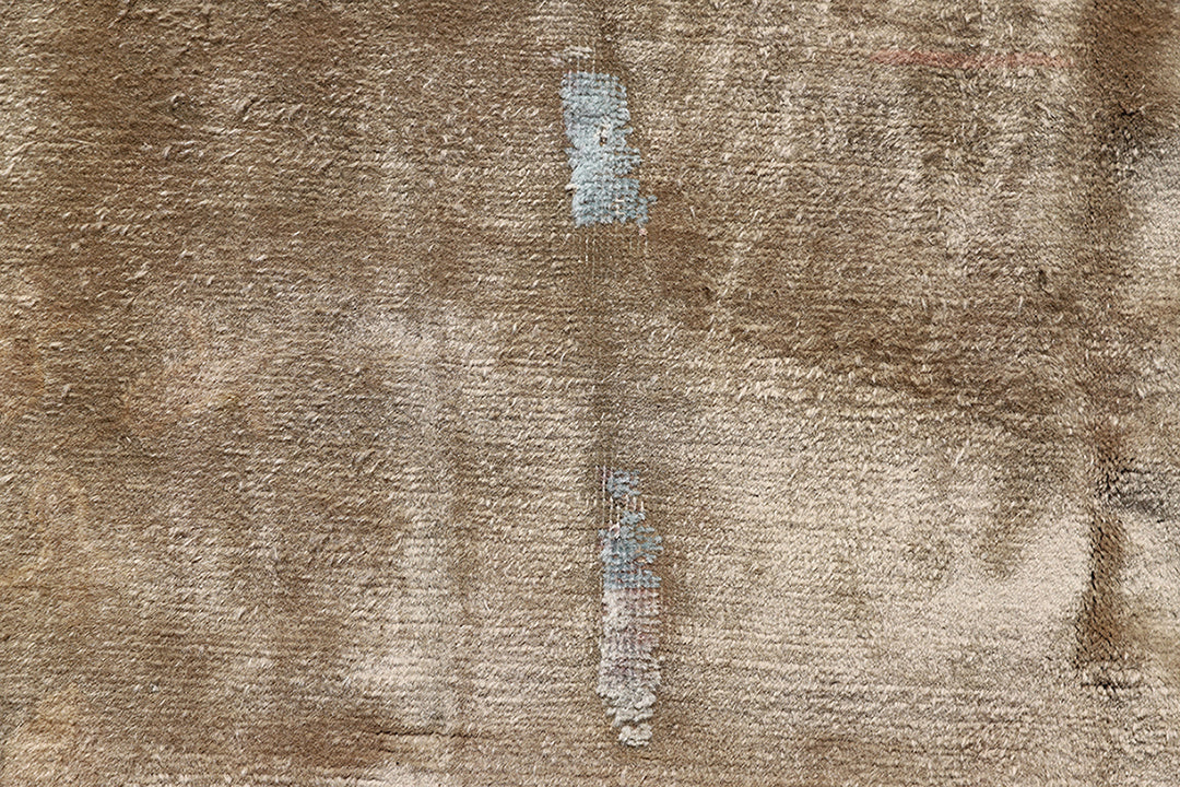 9’x12’ Vintage Chinese Art Deco Rug – Gold Floral Design