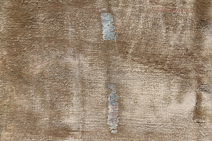 9’x12’ Vintage Chinese Art Deco Rug – Gold Floral Design