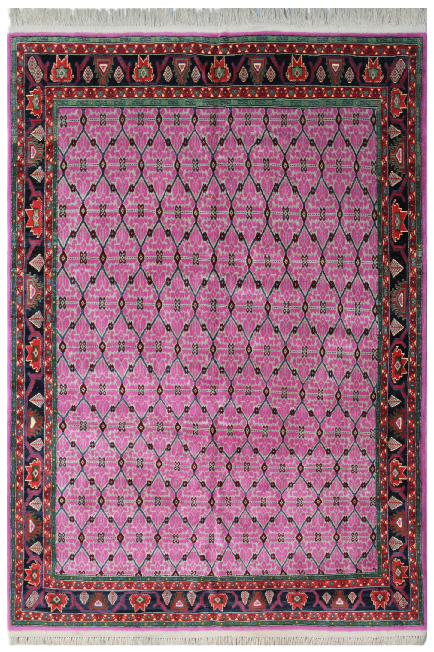 7x10 Pink Youlberz Afghan Made Rug