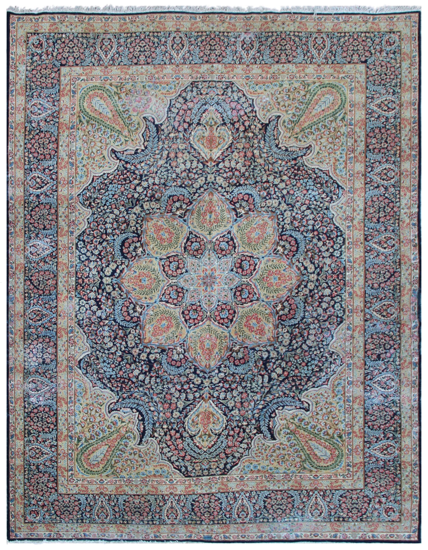 9'x12' Vintage Persian Kirman Antique Semi-Antique rug