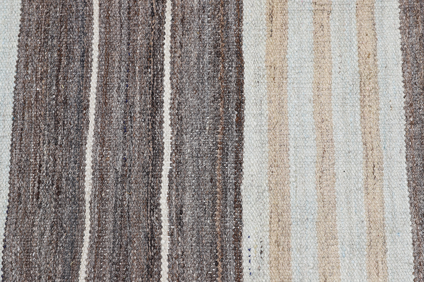 3'x8' Striped Brown and Cream Ariana Kilim Runner Rug