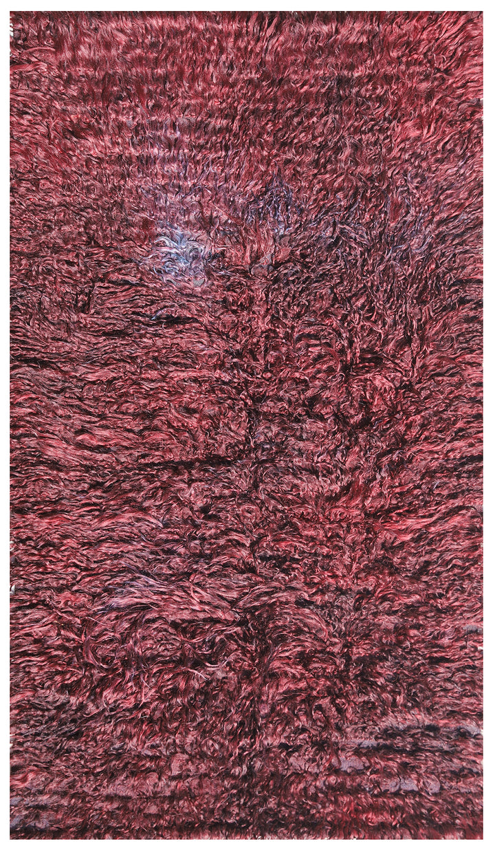 4'x7' Magenta Vintage Turkish Tulu Shag Rug