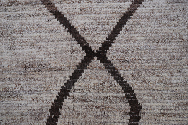 9'x11' Ariana Contemporary Moroccan Style| Brown & Ivory| Barchi Rug