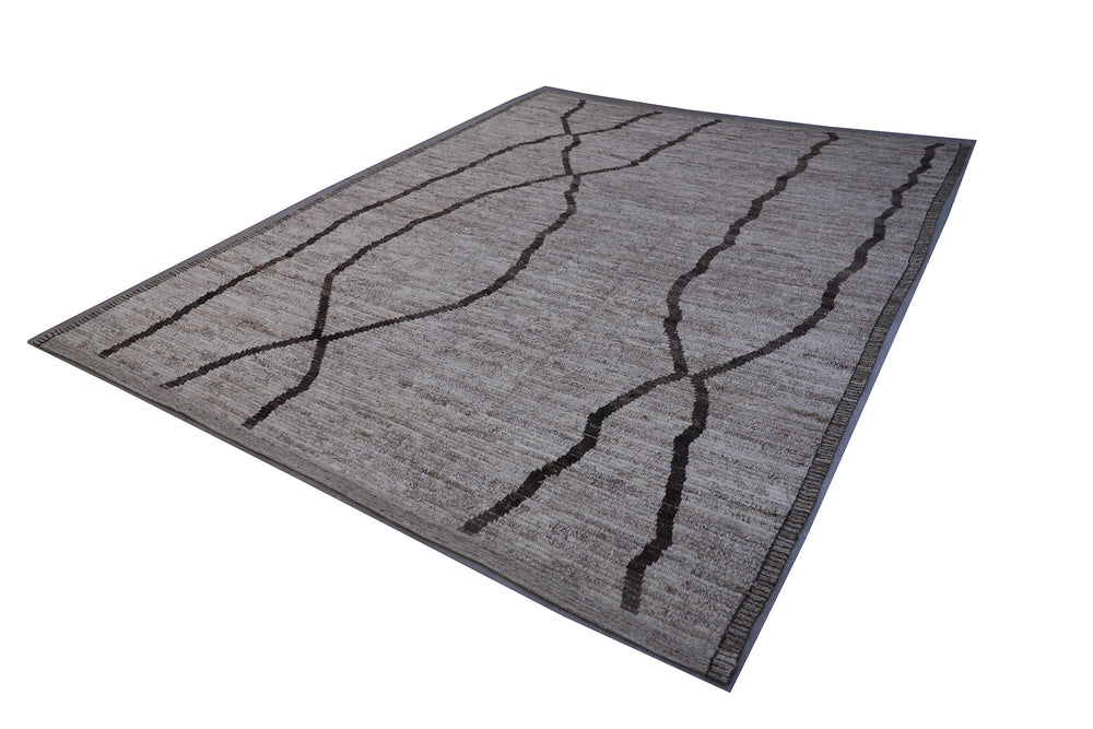 9'x11' Ariana Contemporary Moroccan Style| Brown & Ivory| Barchi Rug