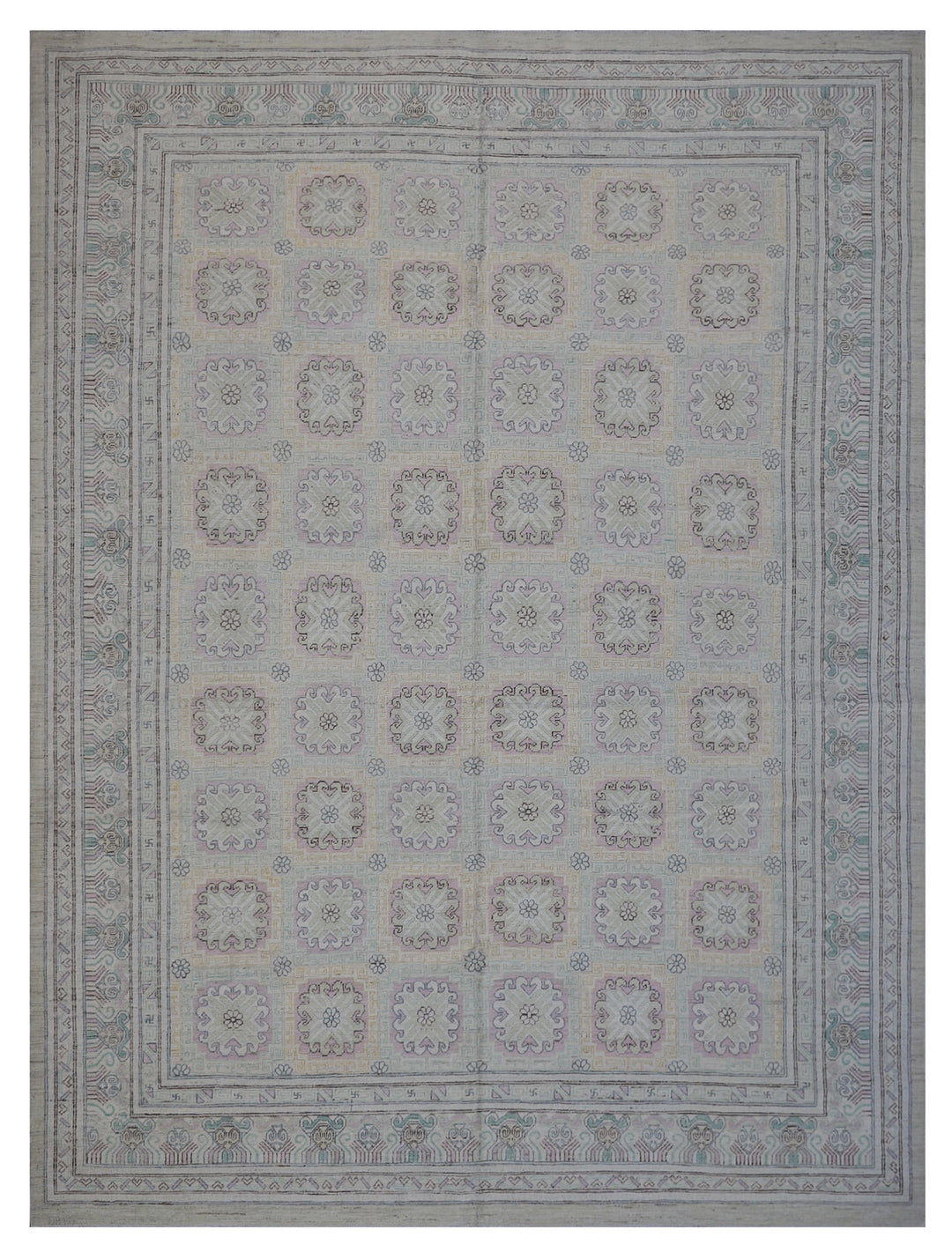 9'x11' Khotan Design Blue Pink & Beige Ariana Samarkand Rug