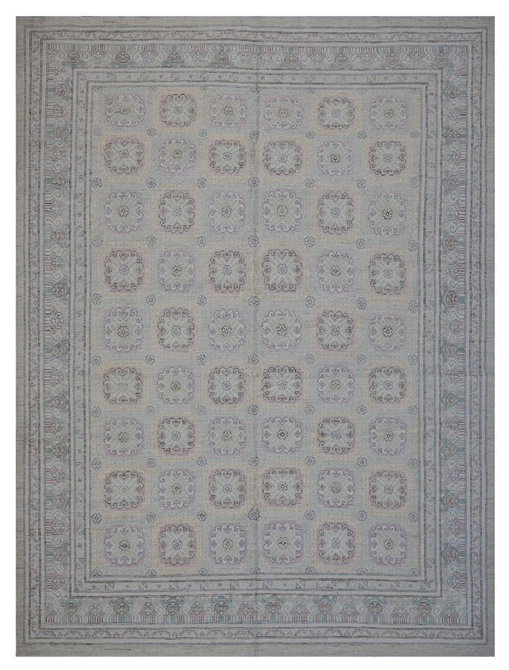 9'x11' Khotan Design Blue Pink & Beige Ariana Samarkand Rug