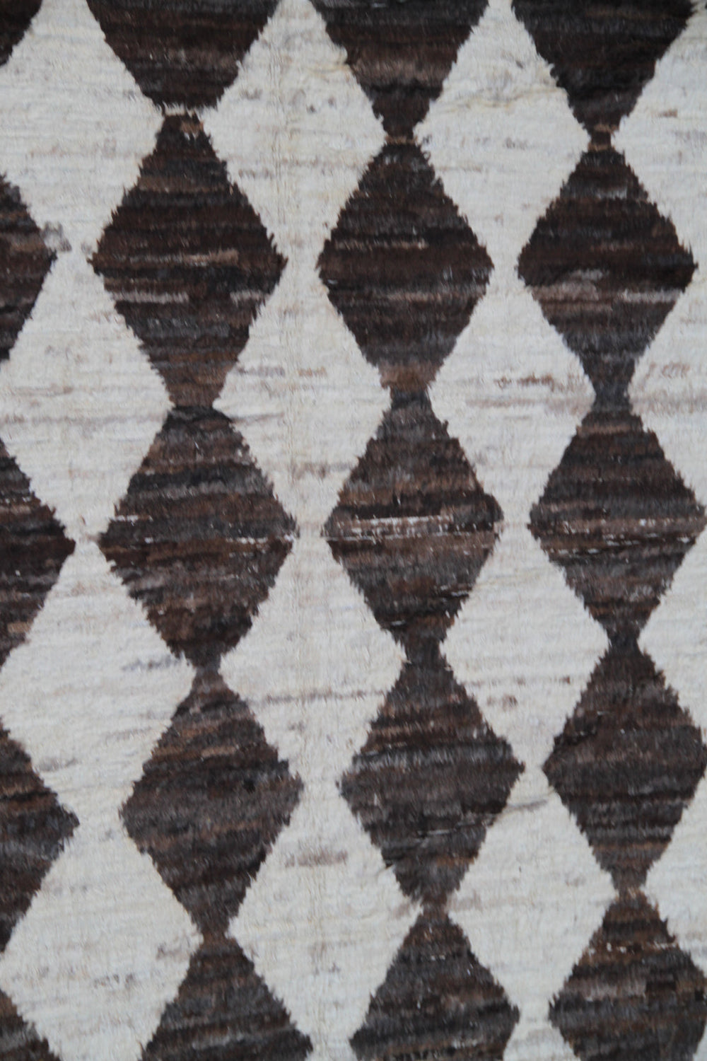 9'x11' Moroccan Style| Brown and Ivory| Diamond Checkered Pattern |Barchi Area Rug