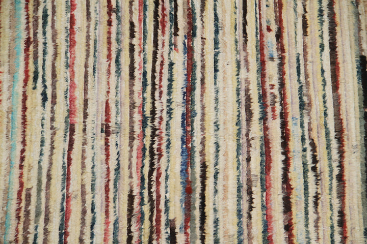 9'x11' Moroccan Style| Multi-Color Striped| Barchi Wool Area Rug