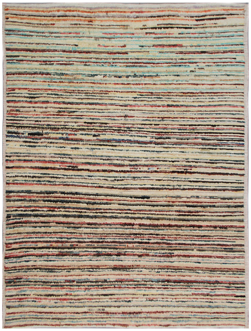 9'x11' Moroccan Style| Multi-Color Striped| Barchi Wool Area Rug