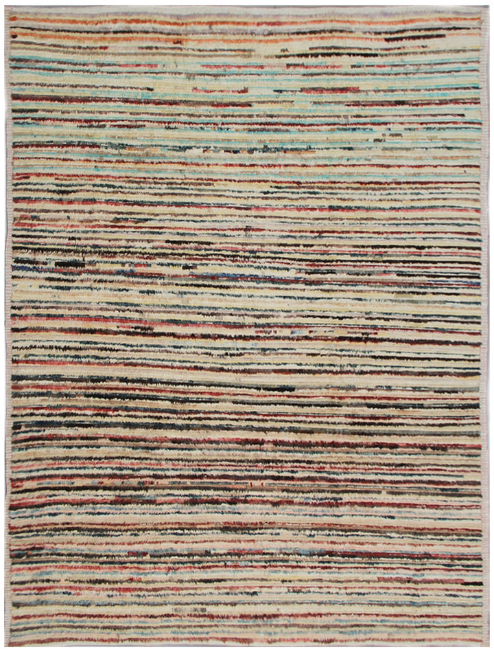 9'x11' Moroccan Style| Multi-Color Striped| Barchi Wool Area Rug