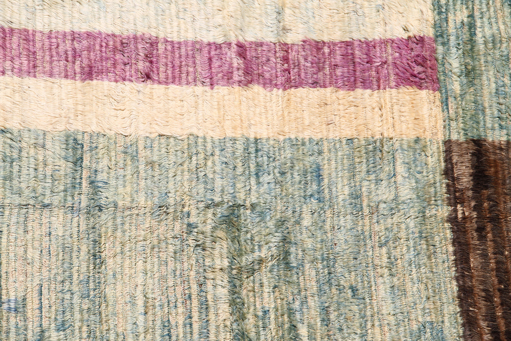 9'x12' Ariana Moroccan| Blue Pink Brown & Ivory| Geometric Abstract Barchi Rug
