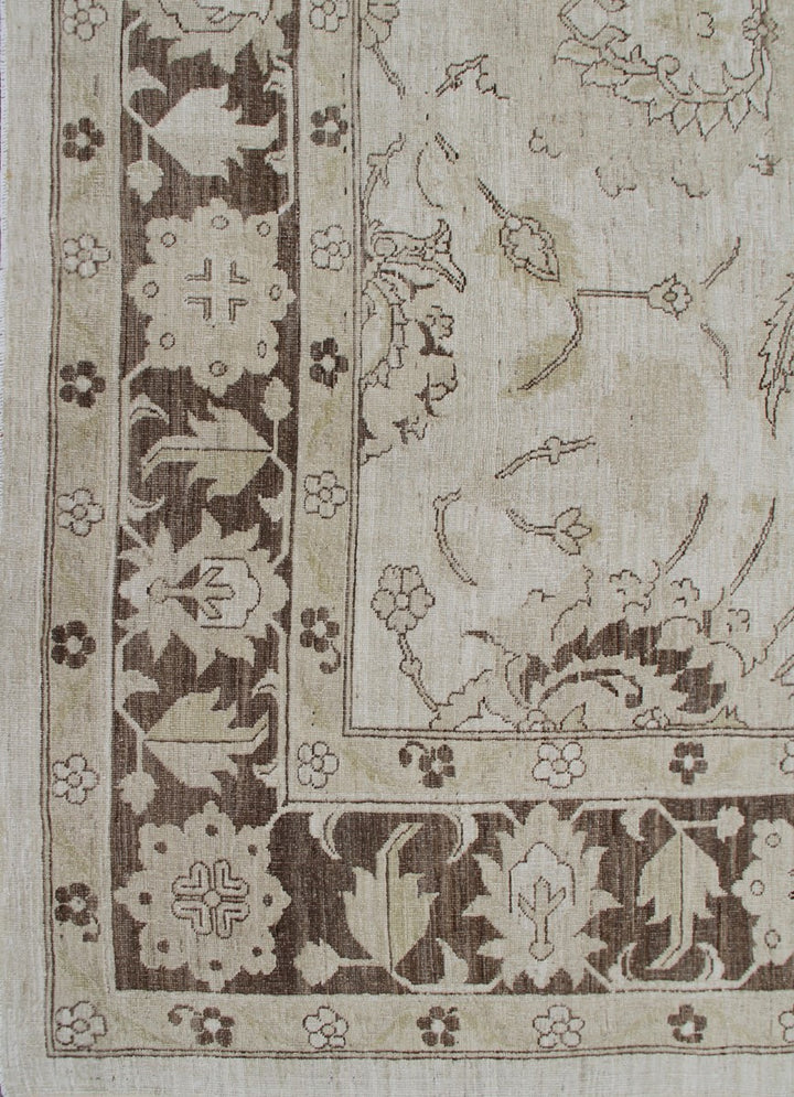 9'x12' Ariana Traditional Sultanabad Ivory Brown Design Rug