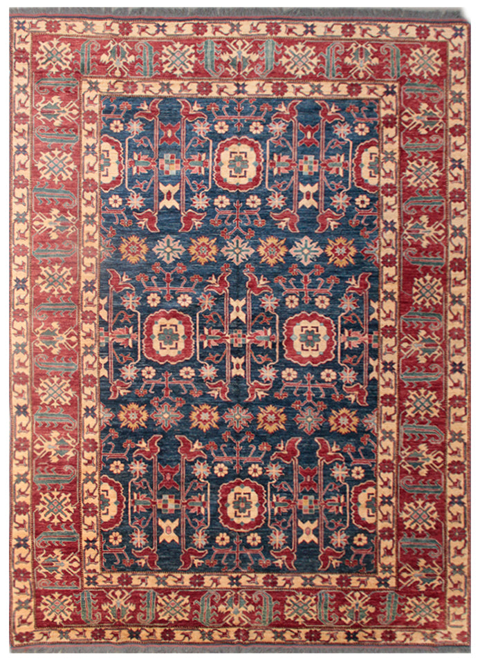9'x12' Colorful Red & Blue | Caucasian Rug | Ariana Hazara Rug