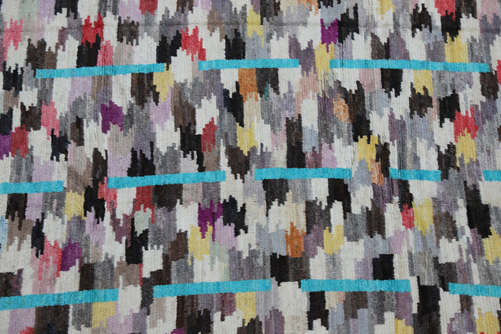 9x12 colorful wool rug morrocan area rug 21035 (2)
