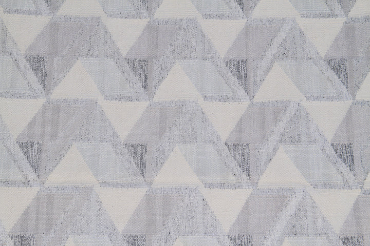 9'x12' Contemporary Modern Grey & Beige Kilim | Ribbon Design