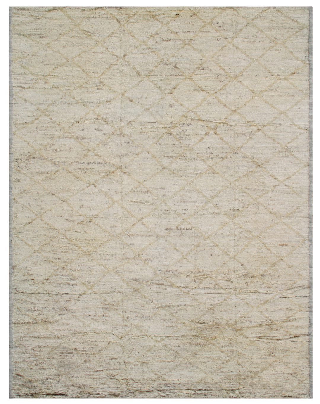 9'x12' Contemporary Moroccan| Cream and Beige Geometric Diamond Pattern| Barchi Rug