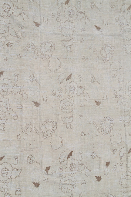 9'x12' Fine Afghan Floral Rug | Washed Pale Rug | Hand-Knotted Rug
