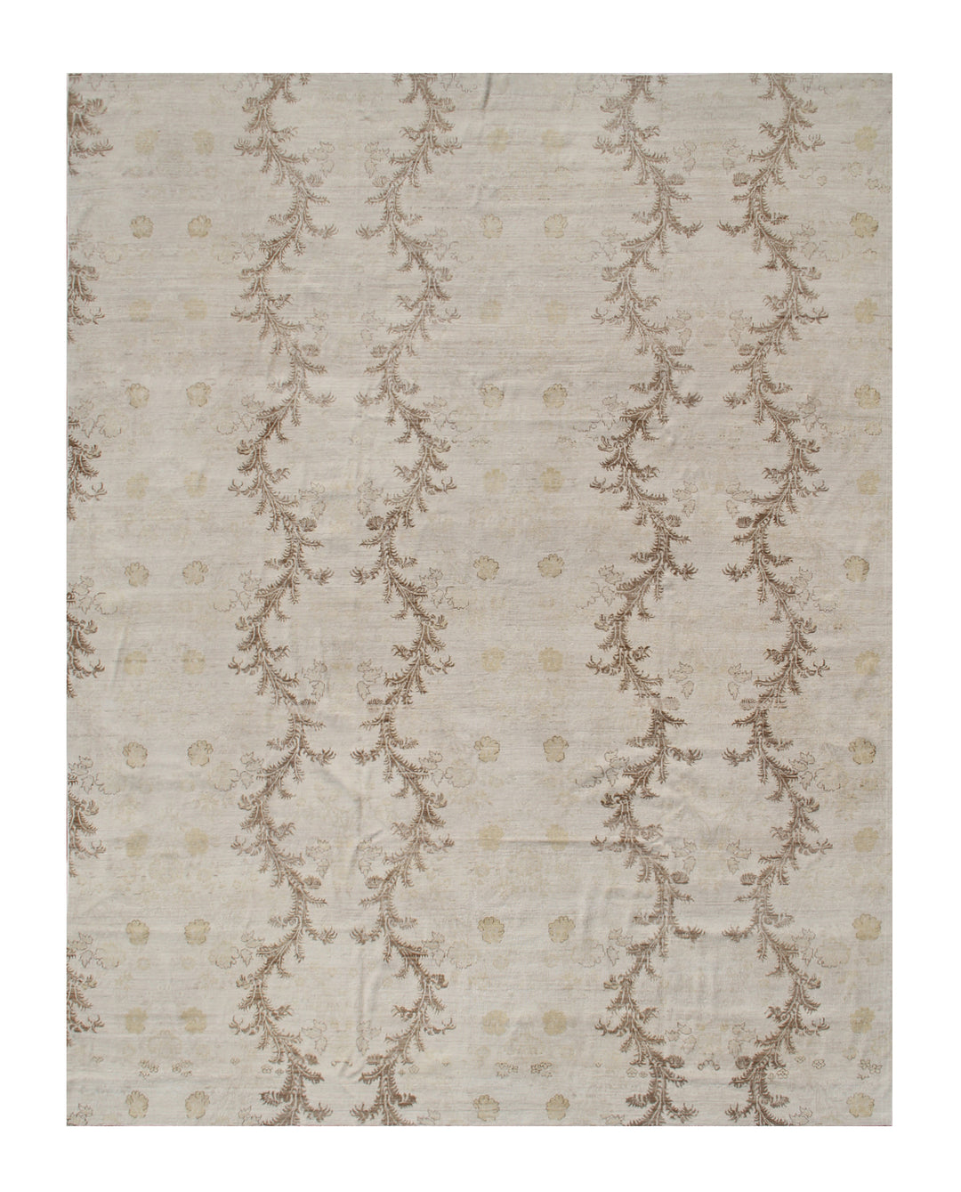 9'x12' Fine Afghan Silk & Wool Rug | French Chinoiserie Design | Vintage Style