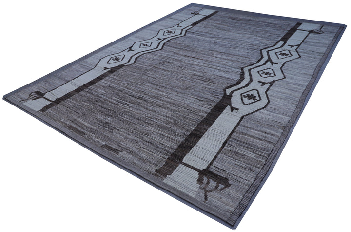9'x12' Moroccan Style| Brown Cream Dark Brown| Barchi Area Rug