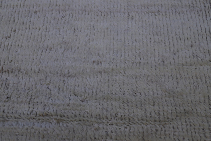 9'x12' Moroccan Style| Plain Solid Ivory| Barchi Handmade Rug