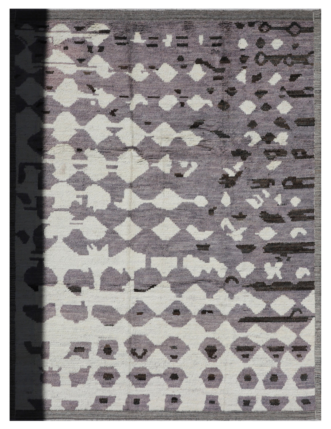 9x12 Shag Area Rug | Wool | Hand-knotted | Moroccan | Abstract