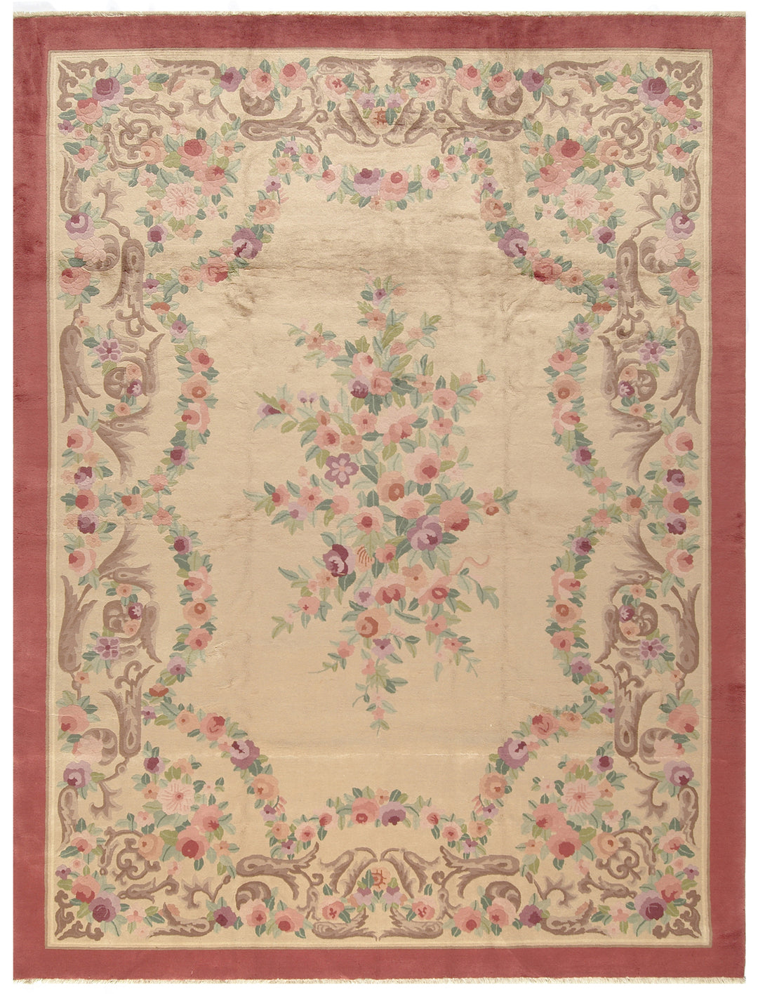 Vintage Chinese Rug | French Aubusson Savonnerie Design Rug