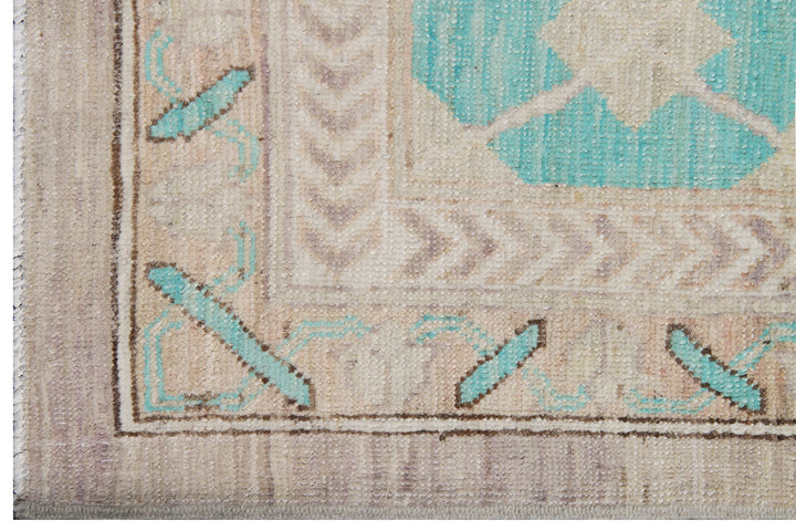 9'x12' Wool Area Rug | Turquoise & Grey | Ariana Transitional Rug