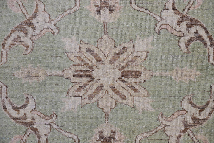 9'x12' Wool Rug | Persian | Ariana Traditional | Green Floral Design Rug