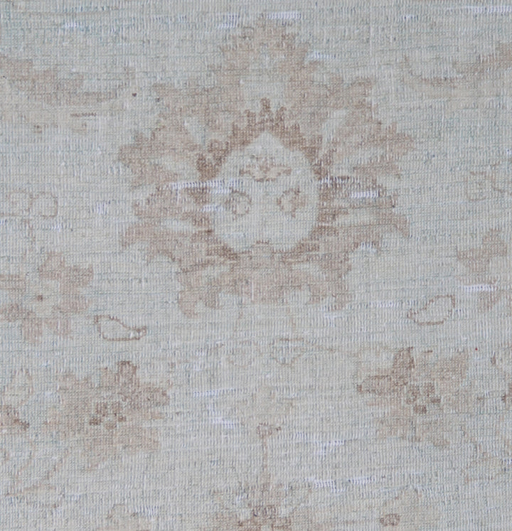 9'x13' Pale Blue Afghan Hand-Knotted Rug | Persian Floral | Vintage Style