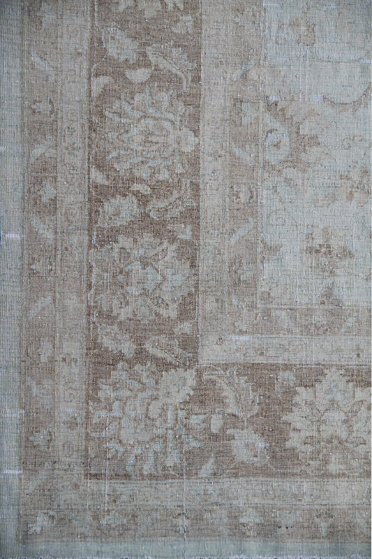 9'x13' Pale Blue Afghan Hand-Knotted Rug | Persian Floral | Vintage Style