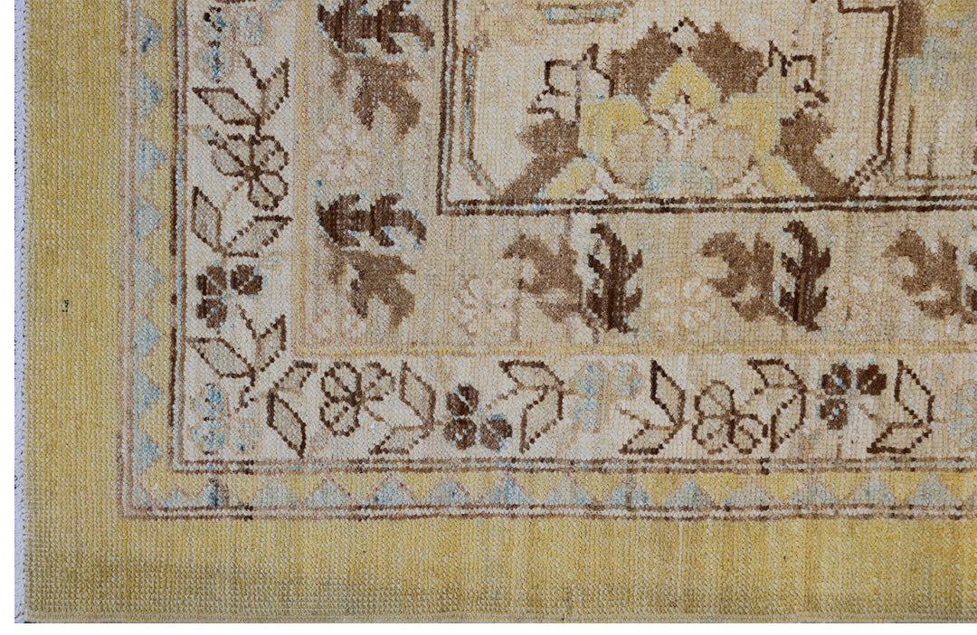 9'x13' Yellow Wool Rug | Heriz Design | Ariana Transitional Rug