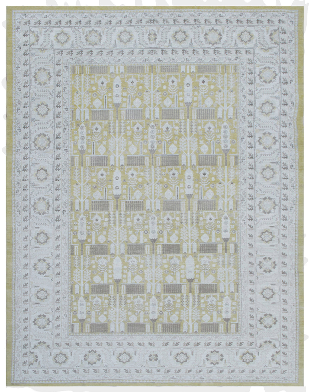 9'x13' Yellow Wool Rug | Heriz Design | Ariana Transitional Rug