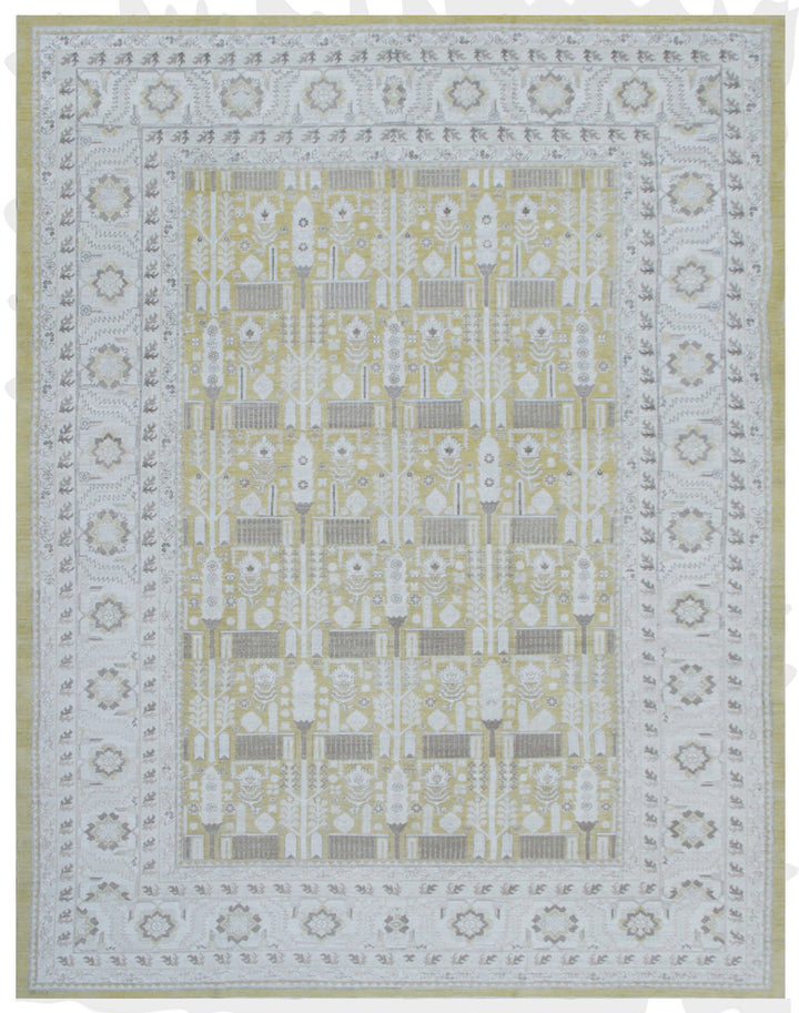 9'x13' Yellow Wool Rug | Heriz Design | Ariana Transitional Rug