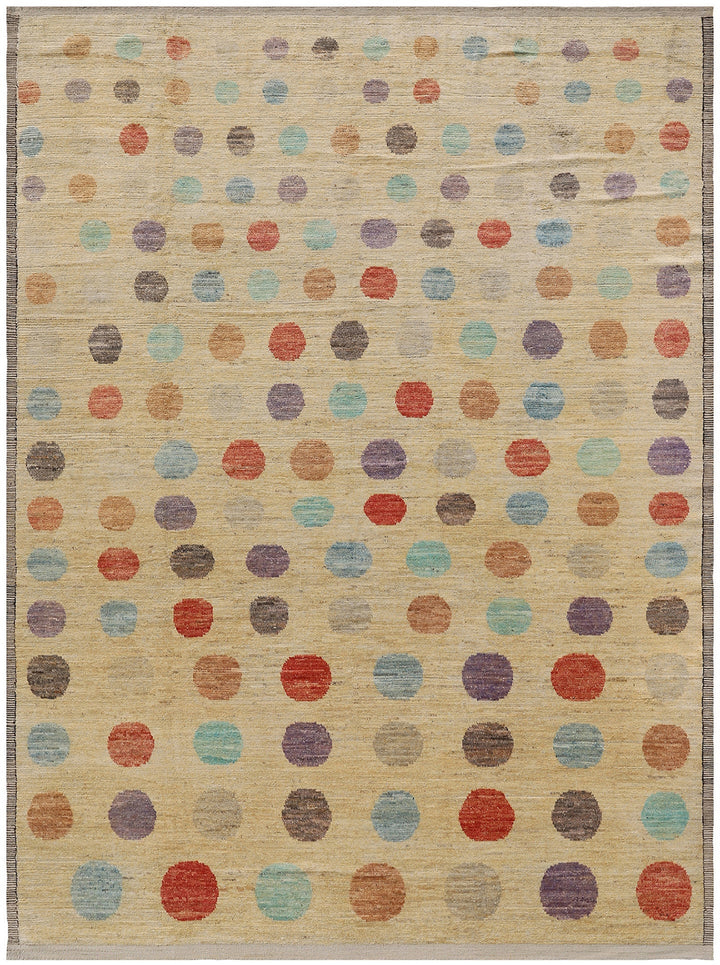 9'x14' Moroccan Style| Polka Dots| Modern Area Rug