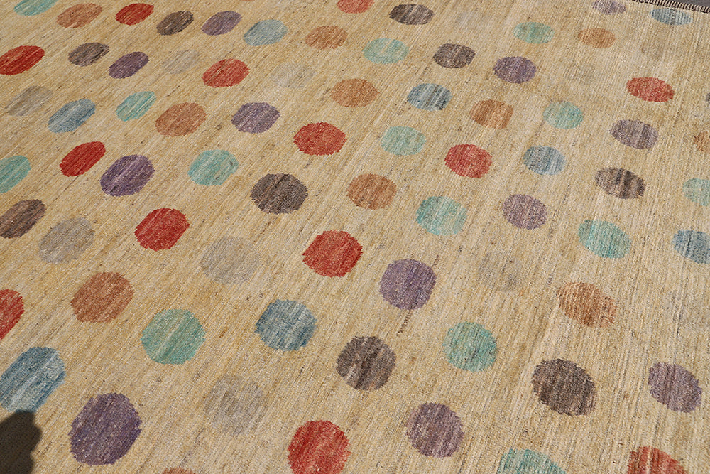 9'x14' Moroccan Style| Polka Dots| Modern Area Rug