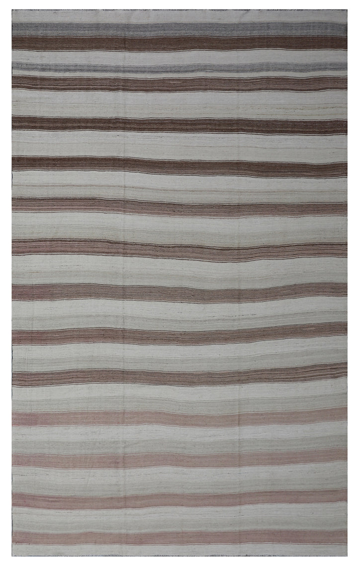 9'x15' Wool Kilim | Ariana Striped Earth Tone Kilim Rug