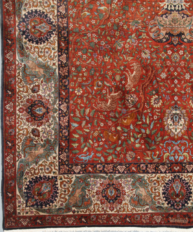 Large Persian Rug | Hunting Design | Wool Rug