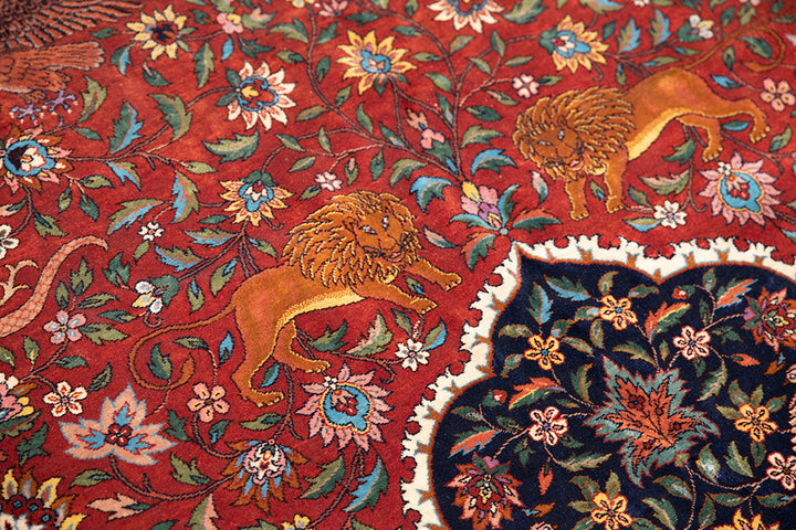 Large Persian Rug | Hunting Design | Wool Rug