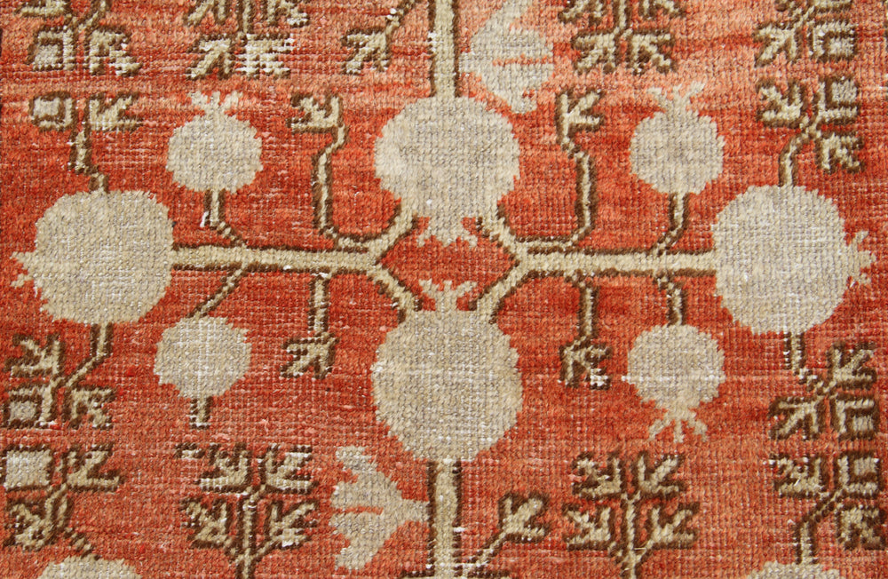 Vintage Samarkand | Orange Pomegranate Design Area Rug