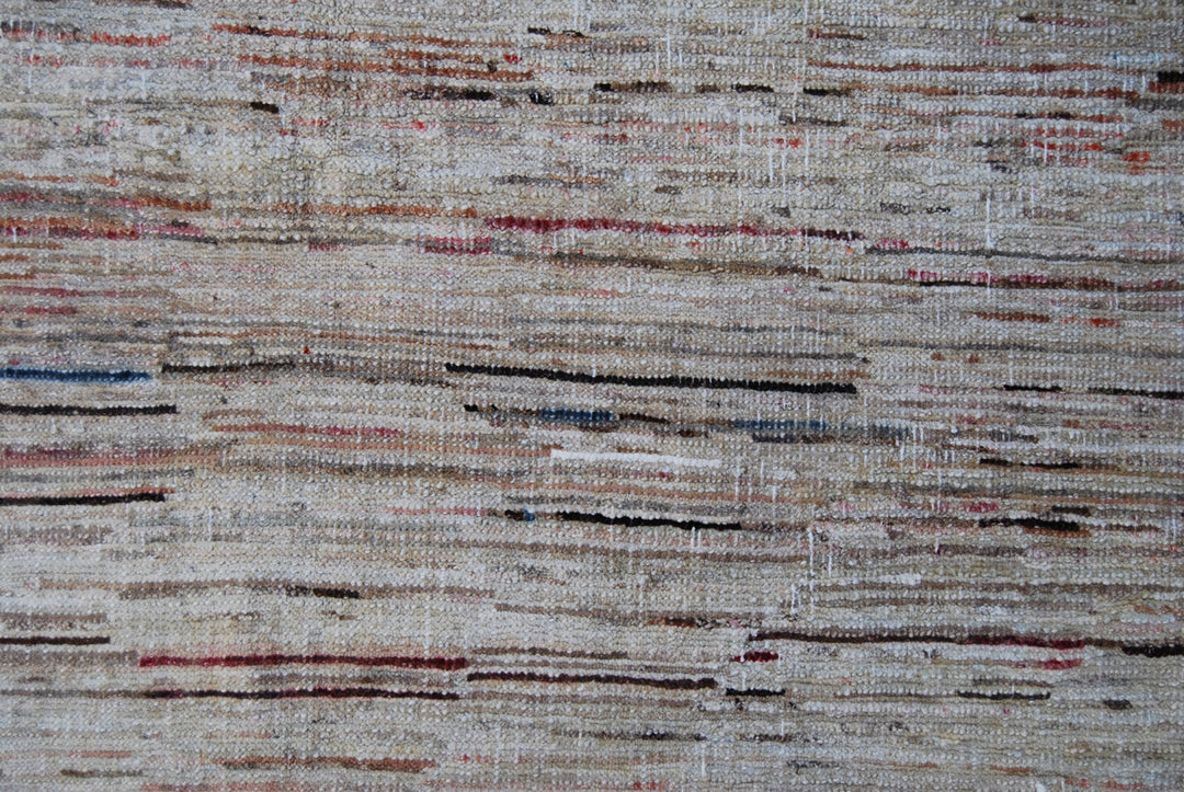 9'x8' Hand-Knotted Modern Stria Rug – Organic Wool | Linear Design