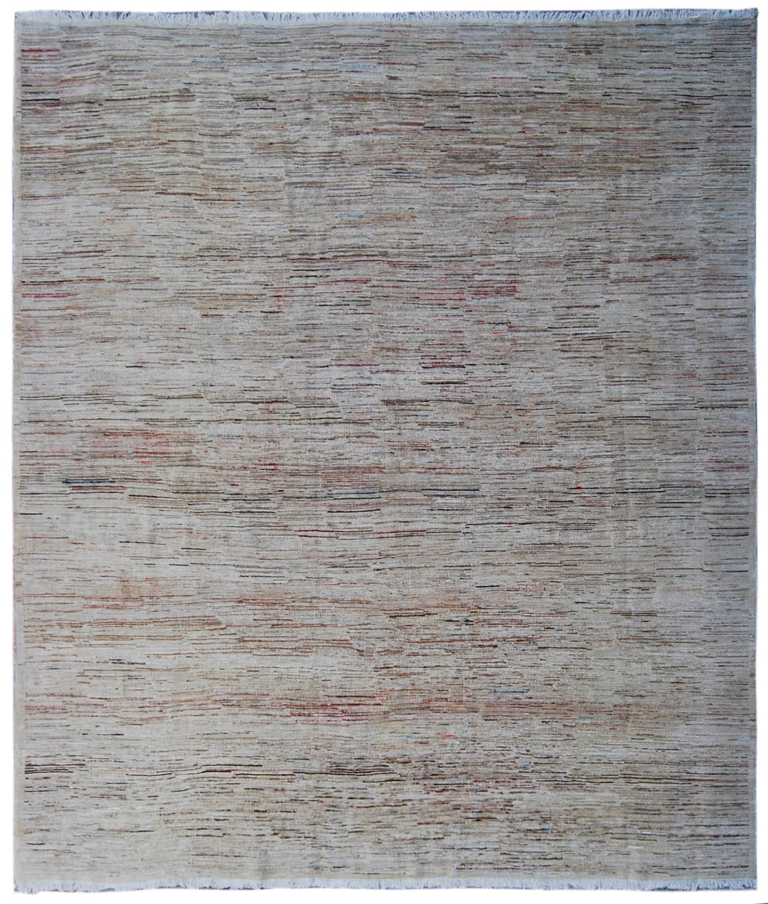 9'x8' Hand-Knotted Modern Stria Rug – Organic Wool | Linear Design