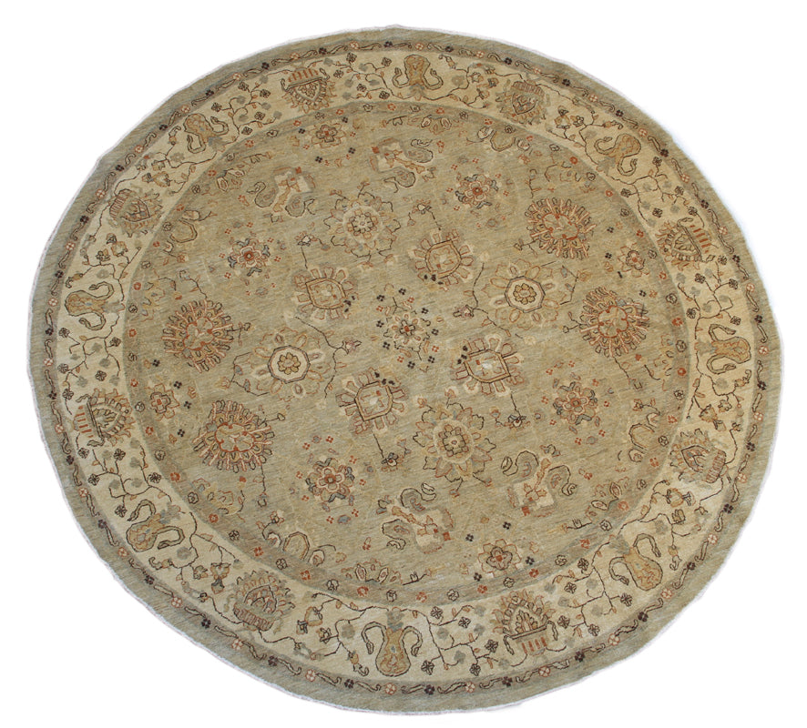 Round Floral Rug | Traditional Wool Rug