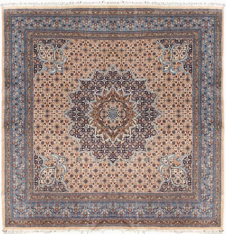 Square Vintage Persian Rug | Tabriz Wool Area Rug