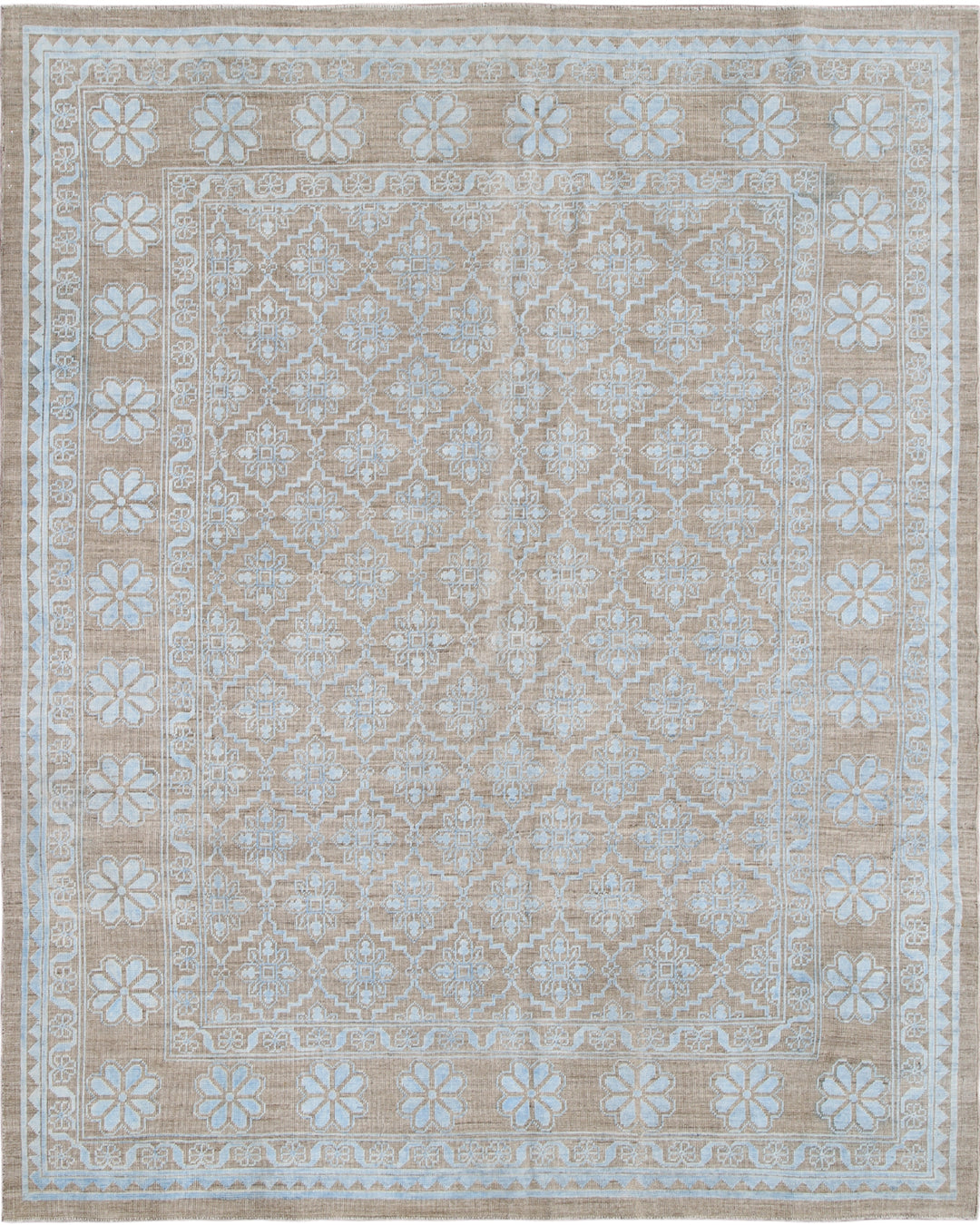 6x8 Ariana Samarkand Geometric Rug | Blue Cotton Highlights