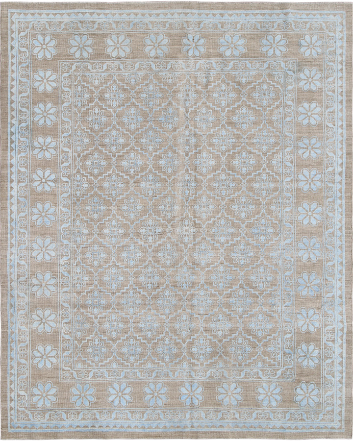 6x8 Ariana Samarkand Geometric Rug | Blue Cotton Highlights