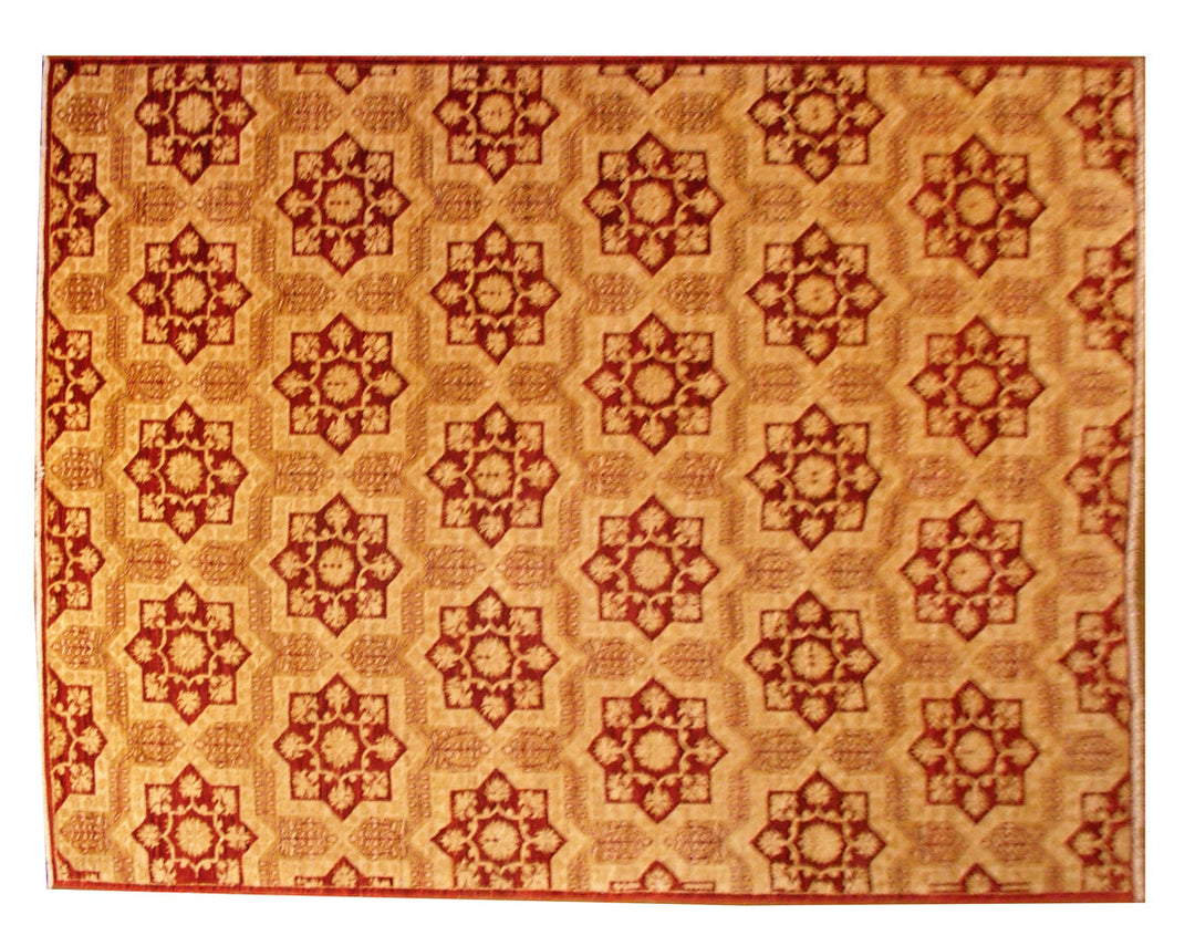 6x9 Ariana Traditional Rug | Red & Gold Geometric Afghan Rug