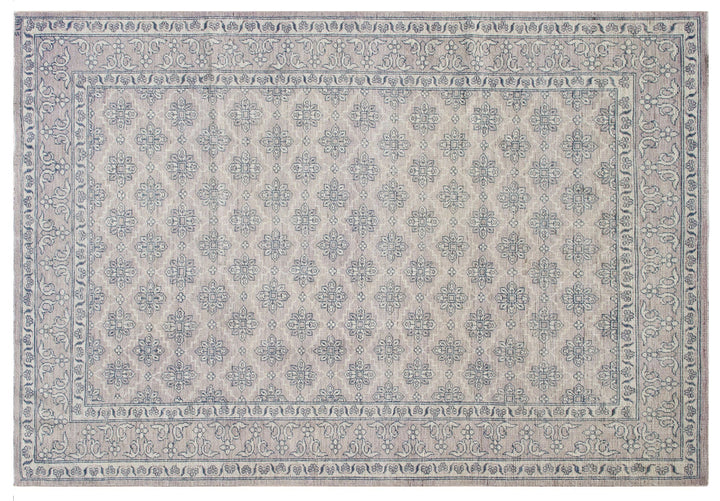 6x9 Ariana Traditional Khotan Rug | Mauve & Blue Afghan Wool
