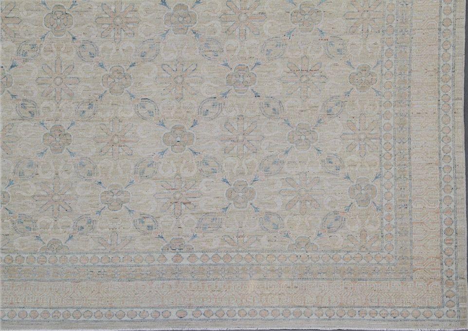 6x9 Ariana Transitional Kerman Rug | Ivory & Blue Persian Design