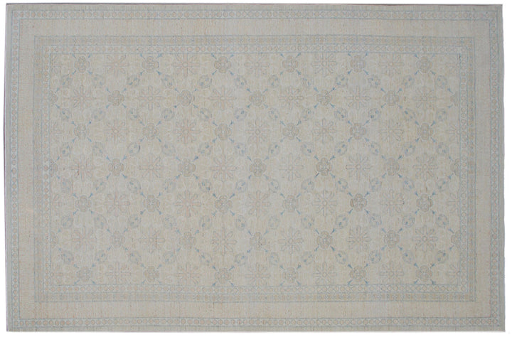 6x9 Ariana Transitional Kerman Rug | Ivory & Blue Persian Design