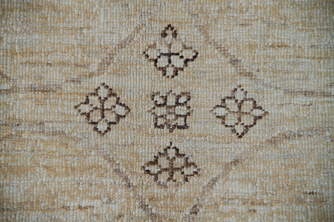 Ariana Transitional Cream & Brown Wool Rug | 6x8 Hand-Knotted